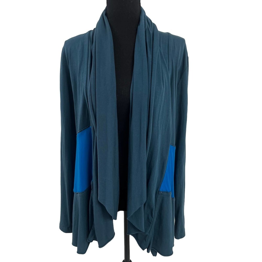 Matilda Jane Green Blue Color Block Cardigan Medium